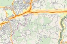 Image from the road noise map showing the area around Farnham