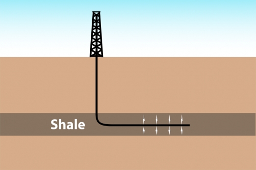 Extracting shale gas.