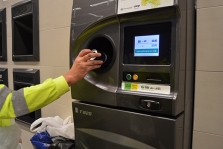 A reverse vending machine in action in Norway